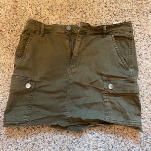 Green jean skirt from Garage Clothing